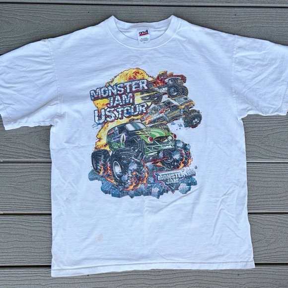 Monster Jam Other - 2008 Monster Jam Canadian Tour Of Destruction White Tee Shirt Large Double Sided